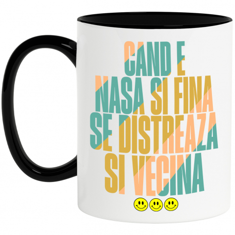 Căni - Cana Personalizata Cadou Personalizat Distracție Familie | Smiley Face | Mesaj Amuzant | Cadou Copii și Nași