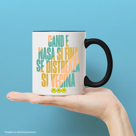 Cana Personalizata Cadou Personalizat Distracție Familie | Smiley Face | Mesaj Amuzant | Cadou Copii și Nași [1]