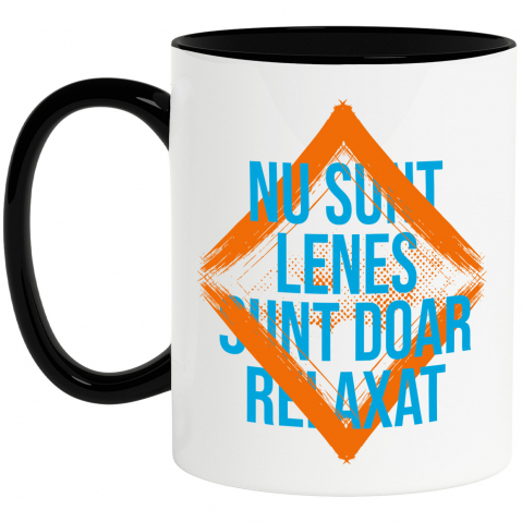 Amuzante - Cana Personalizata „Nu sunt leneș, sunt doar relaxat” – Cadouri Personalizate cu Mesaj Ironic