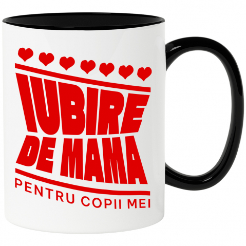 Căni - Cana Personalizata Cadou Personalizat „Iubire de Mamă pentru Copii Mei” | Design Bizar Arhitect pentru Familie