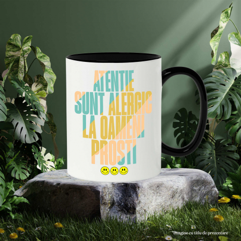 Cana Personalizata „Alergic la Oameni Proști” – Mesaj Sarcastic pentru Cadouri Personalizate [2]