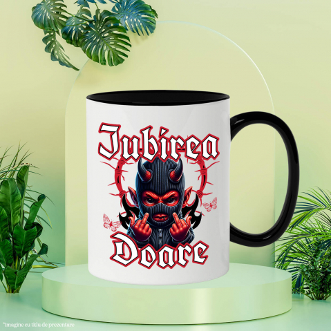 Cana Personalizata Cadouri personalizate pentru Valentine's Day cu ilustrație demon „Iubirea Doare” | Produse unice pentru iubiți și prieteni. [2]