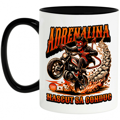 Motociclete - Cana Personalizata Tricouri Personalizate Moto - Design Diavol Motociclist & Viteză Extremă