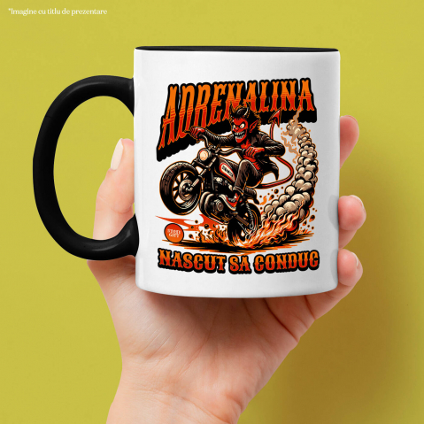 Cana Personalizata Tricouri Personalizate Moto - Design Diavol Motociclist & Viteză Extremă [1]
