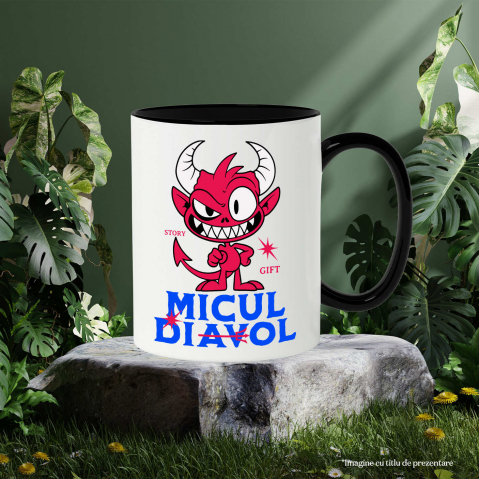 Cana Personalizata Diavol Fericit cu Coarne Lungi | Cadou Halloween Jucăuș pentru Familie [2]