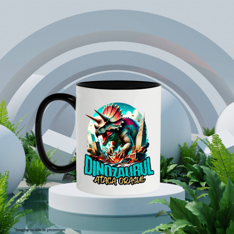 Cana Personalizata Dinozaur Fioros Atacă Orașul 3D - Cadou Personalizat pentru Copii și Tati [2]