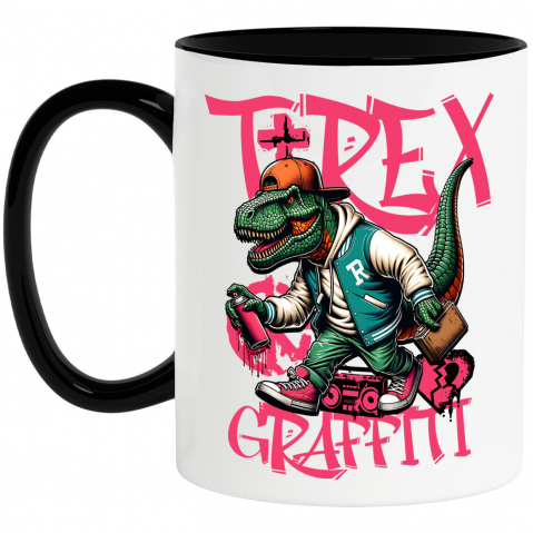 BASME - Cana Personalizata T-Rex Gangster Graffiti - Îmbrăcăminte Stradală Urbană cu Artă Personalizată pentru Copii și Adulți