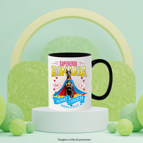 Cana Personalizata Doberman Pinscher în Costum de Căpitan România – Cadou Personalizat pentru Iubitorii de Câini [2]