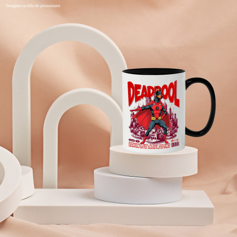 Cana Personalizata Doberman în Costum Deadpool – Câine Supererou Personalizat și Amuzant [2]