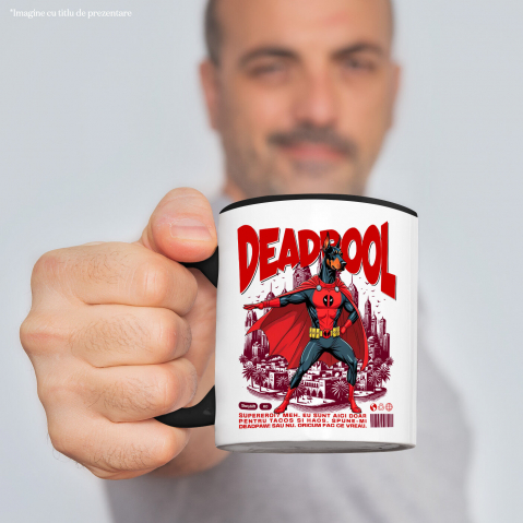 Cana Personalizata Doberman în Costum Deadpool – Câine Supererou Personalizat și Amuzant [1]