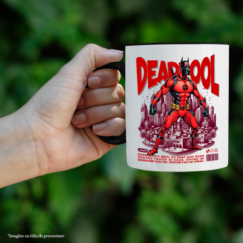 Cana Personalizata Dog German în Costum Deadpool – Câine Supererou Amuzant și Personalizat [1]