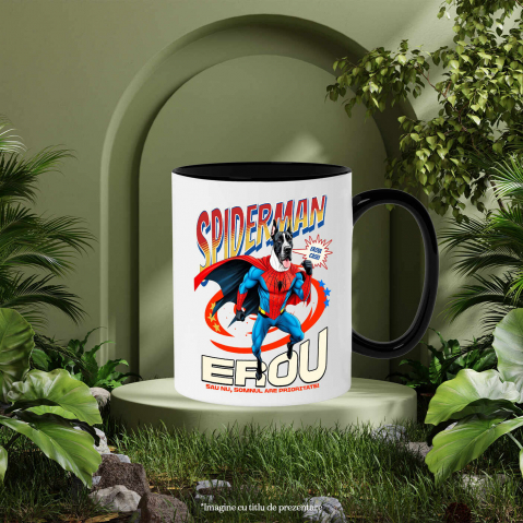 Cana Personalizata Dog German în Costum Spider-Man - Cadou Personalizat pentru Copii și Familie [2]