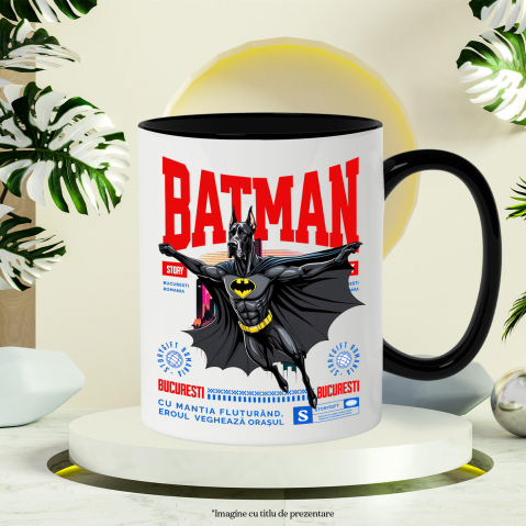 Cana Personalizata Dog German în Costum de Batman – Supererou Amuzant pentru Iubitorii de Câini și Copii [2]