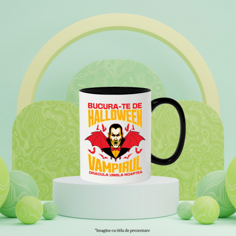 Cana Personalizata Dracula cu Colți și Aripi | Vampirul Dracula Halloween | Petrecere Tematică de Groază [2]