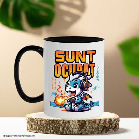 Cana Personalizata Dragon Cu Flăcări și Căști Audio - Cadou Gamer Personalizat pentru Jocuri Video [2]