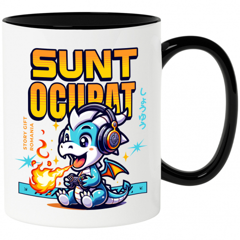 LUME - Cana Personalizata Dragon Cu Flăcări și Căști Audio - Cadou Gamer Personalizat pentru Jocuri Video