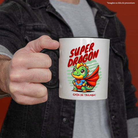 Cana Personalizata Dragon Super Erou cu Pelerină Roșie - Cadouri Personalizate pentru Copii și Familie [1]