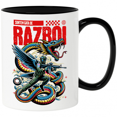 BASME - Cana Personalizata Costum Dragon Stil Șarpe – Războinic Chinez Cu Armă pentru Familie, Copii și Tati