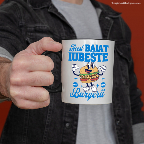 Cana Personalizata Burger personalizat cu mesaj haios pentru familie și prieteni – Cadou original pentru iubitorii de fast food [1]