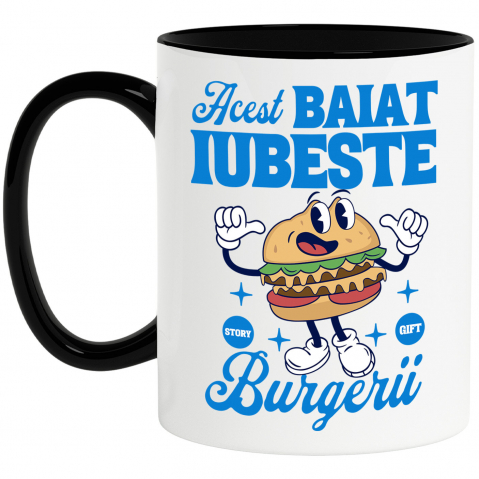 Mancare - Cana Personalizata Burger personalizat cu mesaj haios pentru familie și prieteni – Cadou original pentru iubitorii de fast food