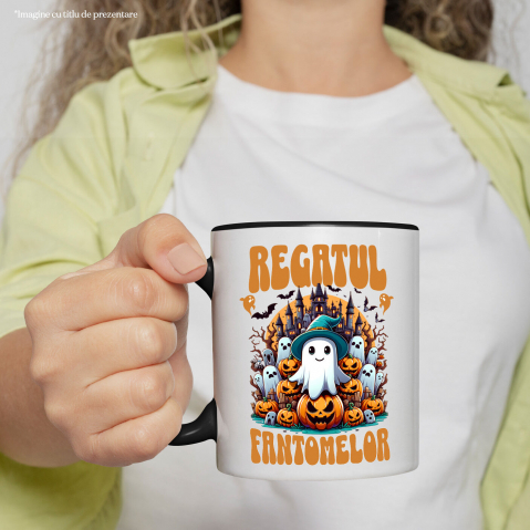 Cana Personalizata Regatul Fantomelor | Castel Bântuit și Fantome | Dovleac Halloween [1]