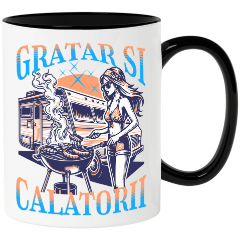 Căni - Cana Personalizata "Costum de Baie Fata și Grătar la Rulota – Relaxare și Călătorii de Vară"