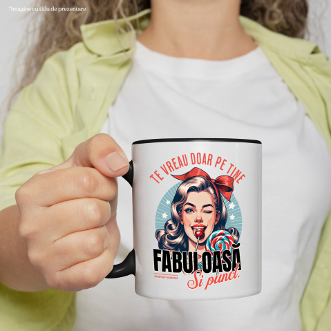 Cana Personalizata Fata cu Fundă și Acadea - Cadou Personalizat „Te Vreau Doar Pe Tine” [1]