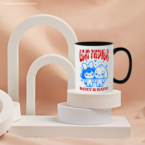 Cana Personalizata Cadouri personalizate – Fata cu fundă și câinele Best Friends Roxy și Radu [2]