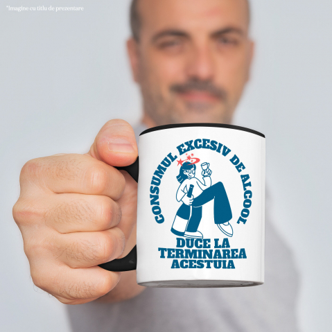 Cana Personalizata „Fată cu Pahar de Vin și Steluțe Colorate – Sticlă Imensă de Alcool, Cadou Distractiv pentru Petreceri și Prieteni” [1]