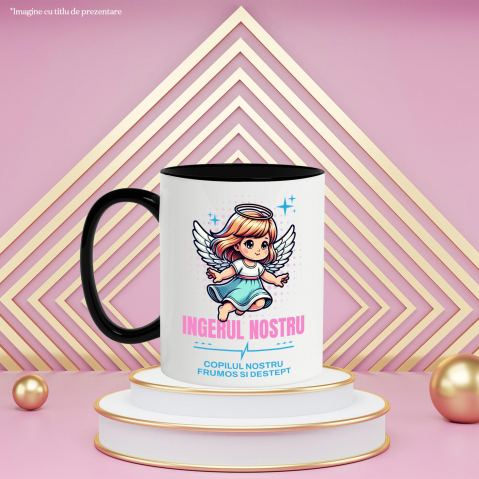 Cana Personalizata Fata Înger cu Aripi și Coroană – Cadou Personalizat „Copilul Nostru Frumos și Deștept” pentru Fetițe [2]