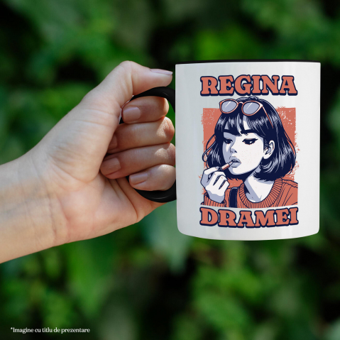 Cana Personalizata Fata Modernă cu Breton și Ochelari de Soare - Cadou Personalizat „Regina Dramei” [1]