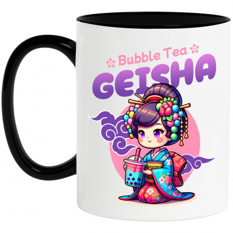 Bauturi - Cana Personalizata „Fată Stil Asiatic cu Ceai Rece cu Bule - Pahar Personalizat pentru Bubble Tea”