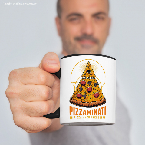 Cana Personalizata Pizza bizara cu ochi | Cadou personalizat și haios pentru familie și prieteni [1]