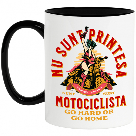 Motociclete - Cana Personalizata Femeie Motociclistă Haios – Pasiune și Aventură Pe Două Roți