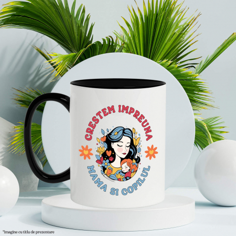 Cana Personalizata "Femeie și Fata – Cadouri Personalizate Flori Colorate pentru Mama și Copil" [2]