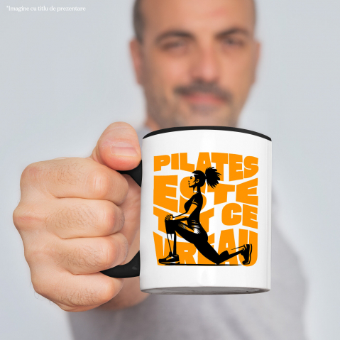 Cana Personalizata Femeie Sportivă în Poziție Yoga – Antrenament Pilates pentru Sănătate și Echilibru [1]