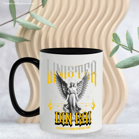 Cana Personalizata Femeie Cu Coroană și Înger - Cadou Personalizat „Liniștea Din Rai, Iubirea Eternă” pentru Familie și Prieteni [2]