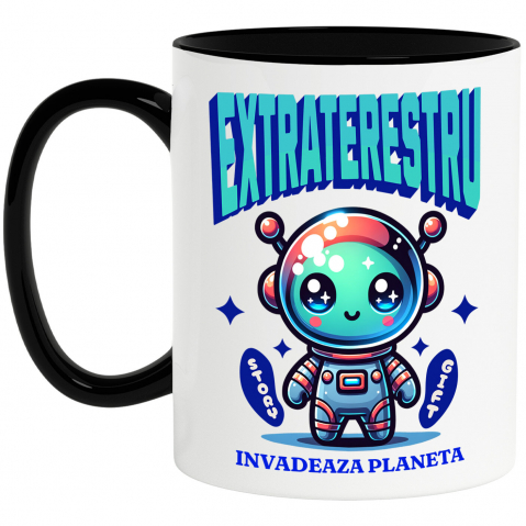 BASME - Cana Personalizata Costum Extraterestru Invazie - Costum Spațial Personalizat pentru Familie, Copii și Tati