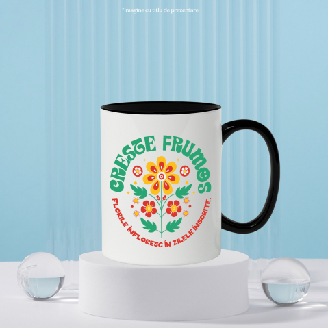 Cana Personalizata Floare Colorată Crește Frumos | Flori Înflorite în Zilele Însorite | Cadou Personalizat [2]