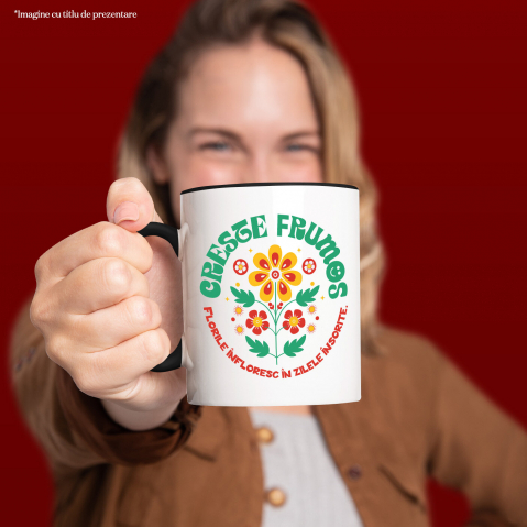 Cana Personalizata Floare Colorată Crește Frumos | Flori Înflorite în Zilele Însorite | Cadou Personalizat [1]