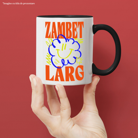 Cana Personalizata Zâmbet Larg – Tricou Personalizat cu Floare Colorată și Mesaj Inspirațional [1]