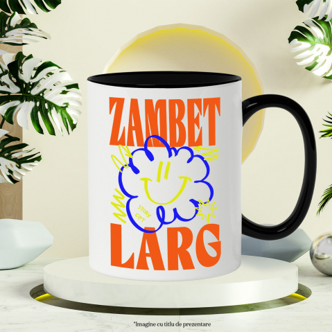 Cana Personalizata Zâmbet Larg – Tricou Personalizat cu Floare Colorată și Mesaj Inspirațional [2]
