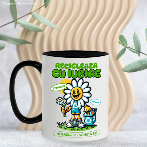 Cana Personalizata "Floare Margareta Reciclare Sticle Goale – Cadouri ecologice pentru iubitorii de natură" [2]