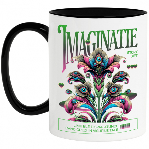 Flori - Cana Personalizata Flori Colorate cu Mesaj de Motivație | Crezi în Visele Tale - Cadou Personalizat