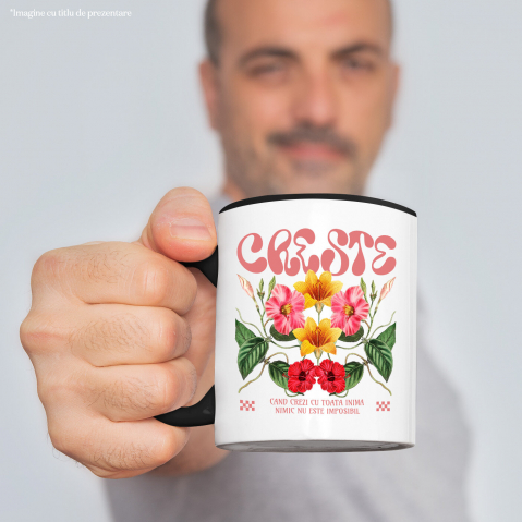 Cana Personalizata Flori Colorate cu Mesaj de Speranță | Nimic Nu Este Imposibil - Cadou Personalizat [1]