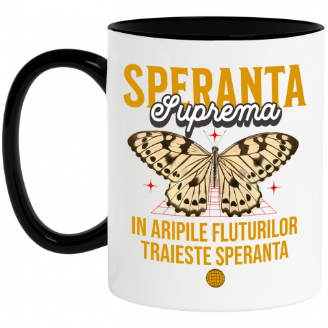 Căni - Cana Personalizata „Cadouri personalizate cu fluturi colorati și mesaje de speranță pentru familie și prieteni”