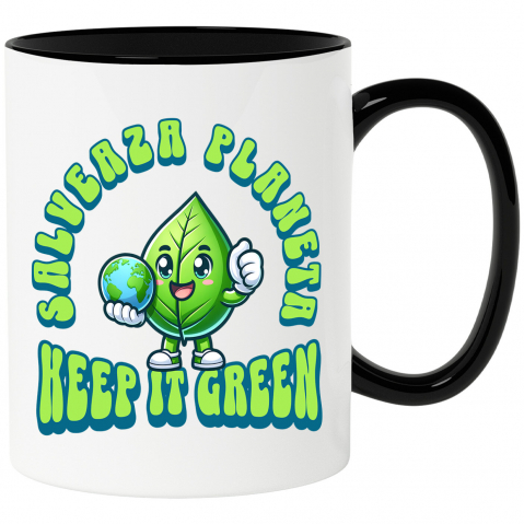 Planeta - Cana Personalizata "Produse ecologice personalizate – Salvează planeta, keep it clean, protejează mediul"