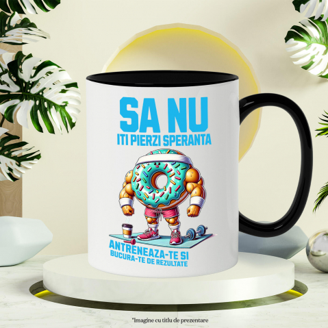 Cana Personalizata Gogoasă Glazurată Colorată cu Mușchi la Sală – Putere și Motivație pentru Fitness [2]