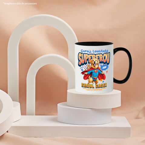 Cana Personalizata Golden Retriever în Costum de Superman – Cadouri Personalizate pentru Familie și Copii [2]