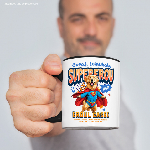 Cana Personalizata Golden Retriever în Costum de Superman – Cadouri Personalizate pentru Familie și Copii [1]